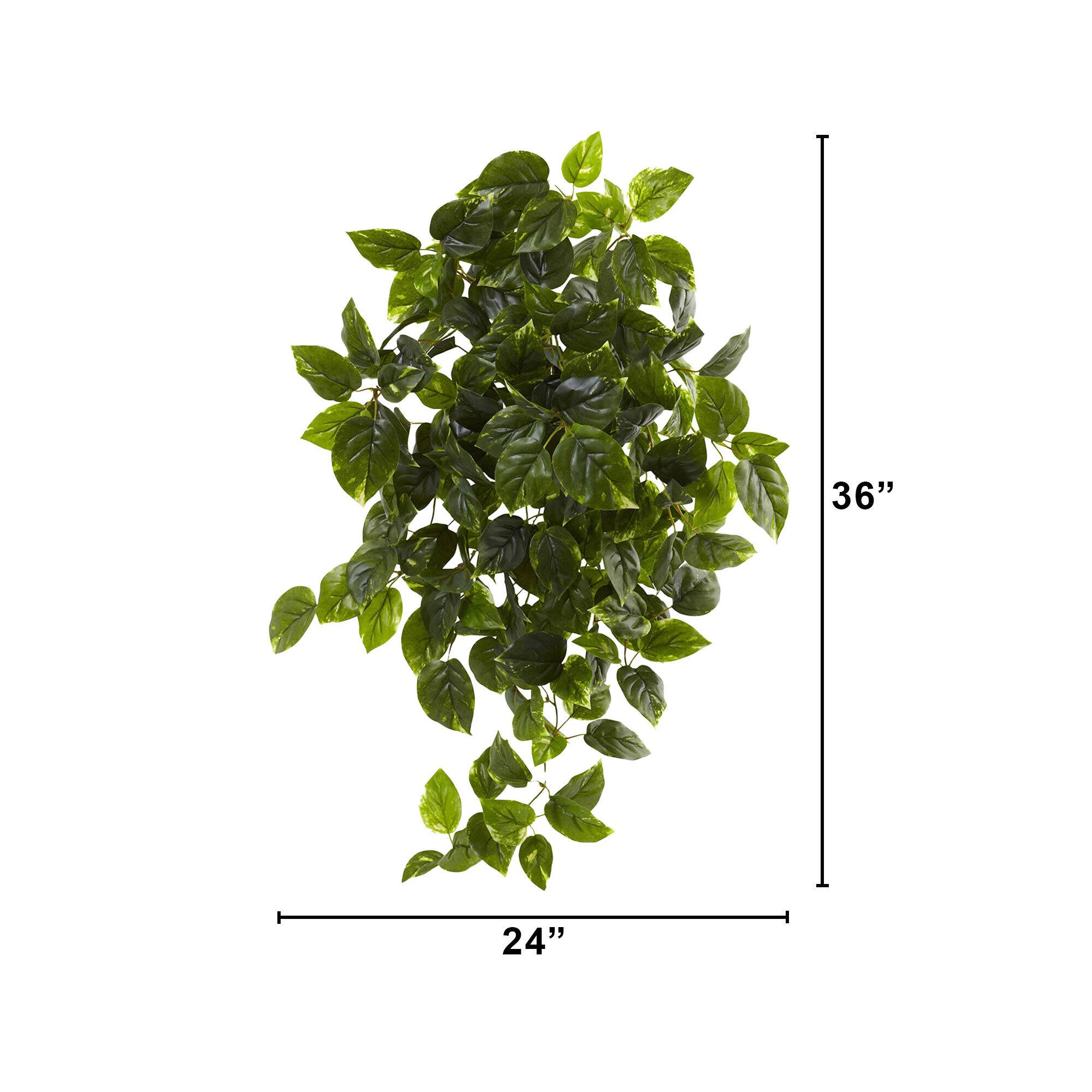 36" UV Resistant Artificial Pothos Hanging Plant, 2ct.
